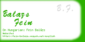 balazs fein business card